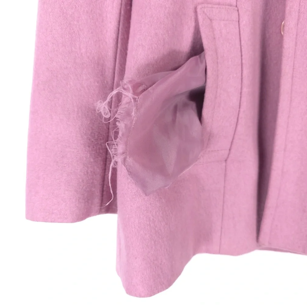HALSTON STUDIO‎ WOOL Blend Pink Coat Double Breasted UKRAINE🇺🇦MADE Size 8